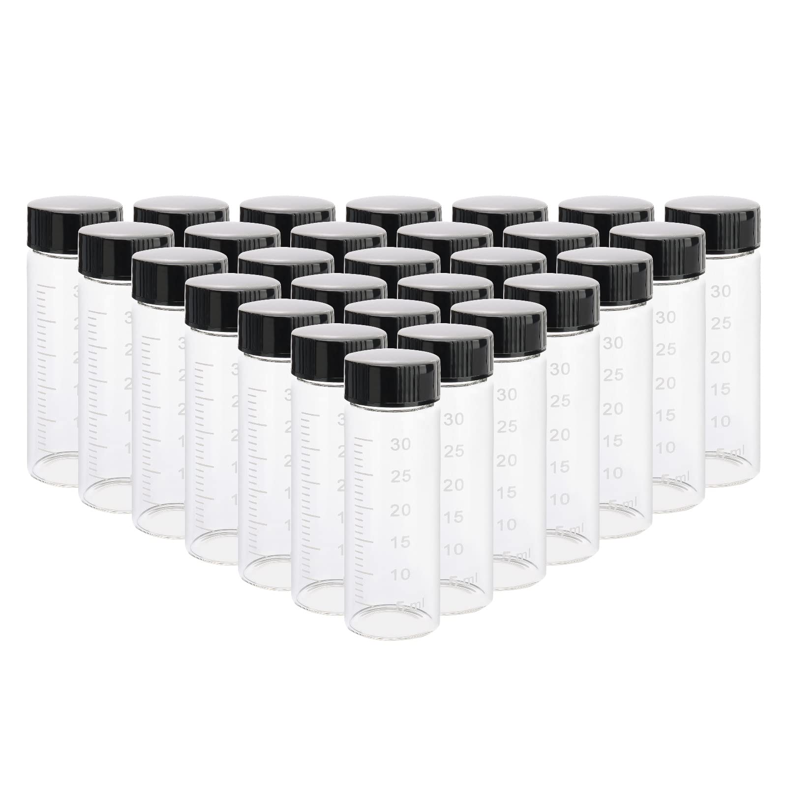 Fioles en verre graduées étanches de 30 ml avec bouchon à visser pour échantillonnage de chimie