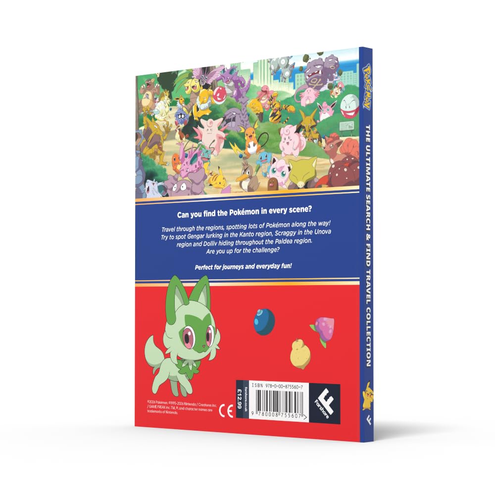 Pokémon: The Ultimate Search & Find Travel Collection: New for 2026! Packed with over 50 scenes, this search and find book is the perfect gift for kids and Pokémon fans aged 6, 7, 8, 9, 10 and up!