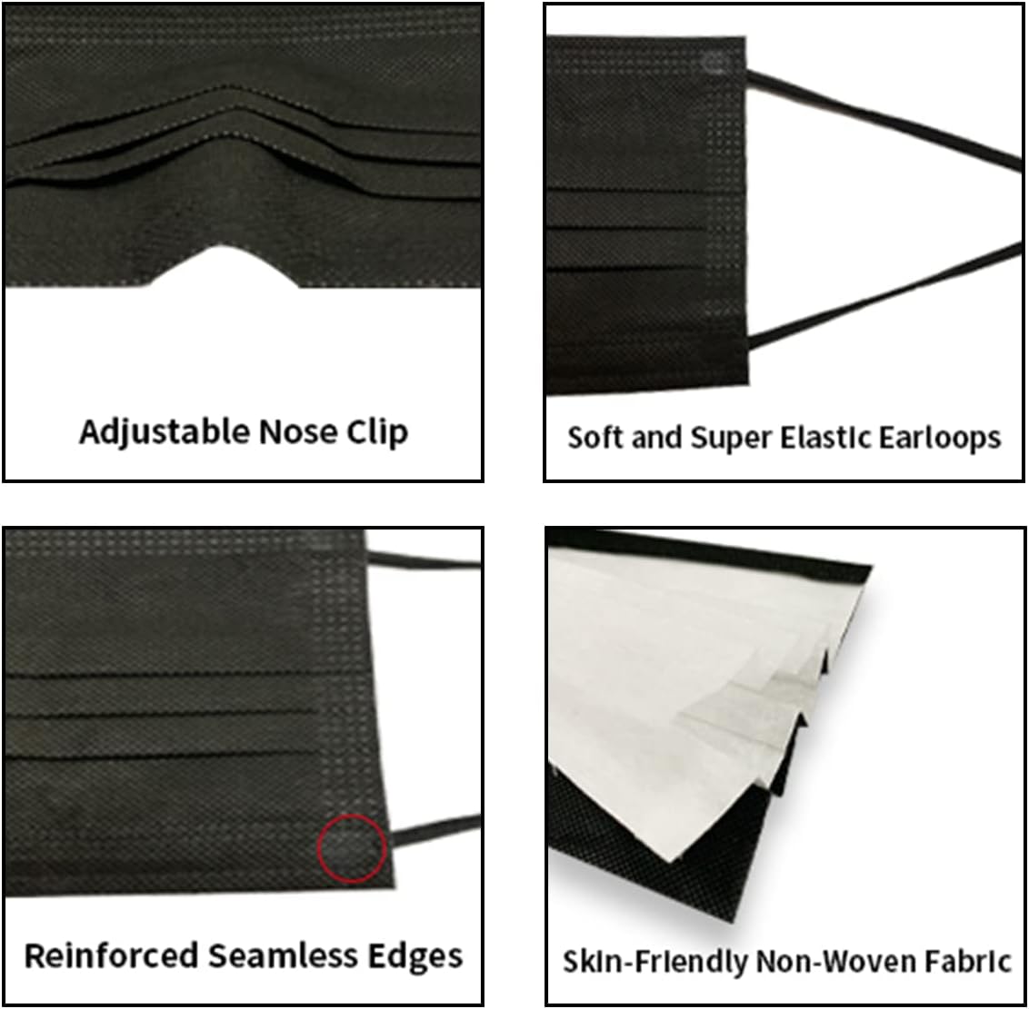 CCW 50 Pcs Disposable Face masks with Elastic Ear Loop, 3 Ply Breathable