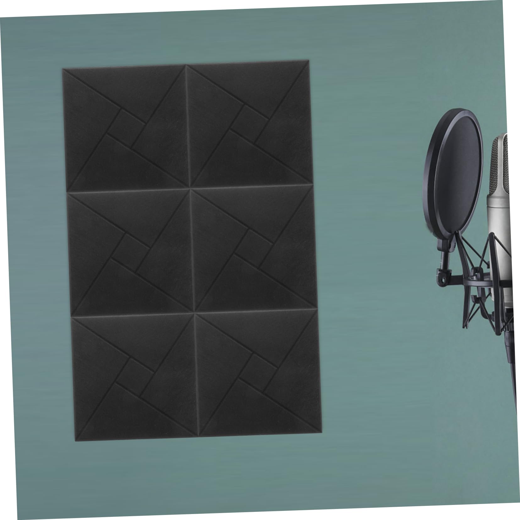 Panneau Acoustique Auto Adhésif Noir 6 Pièces en Fibre de Polyester