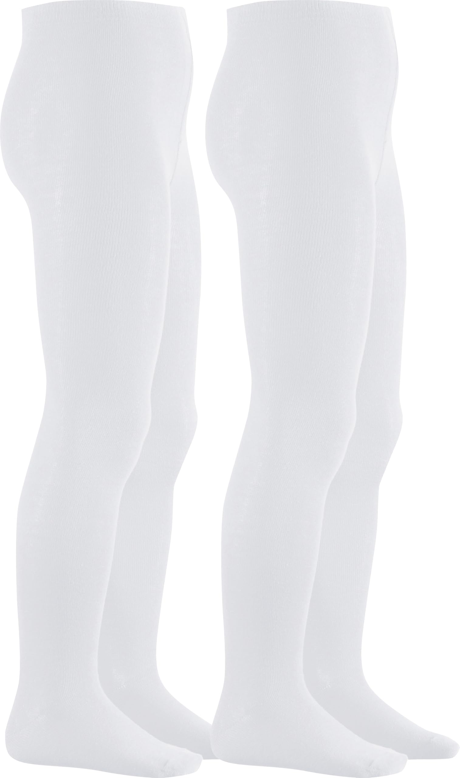 Playshoes Rajstopy dziecięce unisex, Białe podwójne opakowanie, 98-104