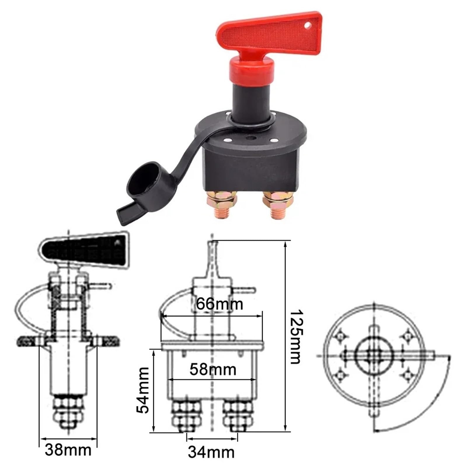 Interruptor de llave giratoria 12V 24V 400A