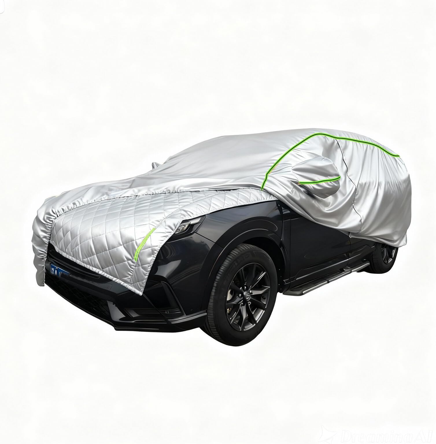 Car Covers 2-1 Compatible with Rolls-Royce Cullinan 2015-2023,Outdoor Heavy Duty 2-in-1 Anti Hail Covers Waterproof All Weather, Thick Cotton, with Zipper Door ey25