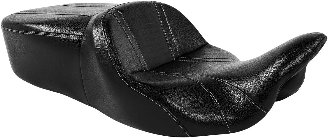 Two-Up One-Piece Rider Passenger Super Reach Seat Fit For Harley 2009-2023 Touring Road King Street Glide Road Glide Electra Glide Tri Glide Ultra Classic