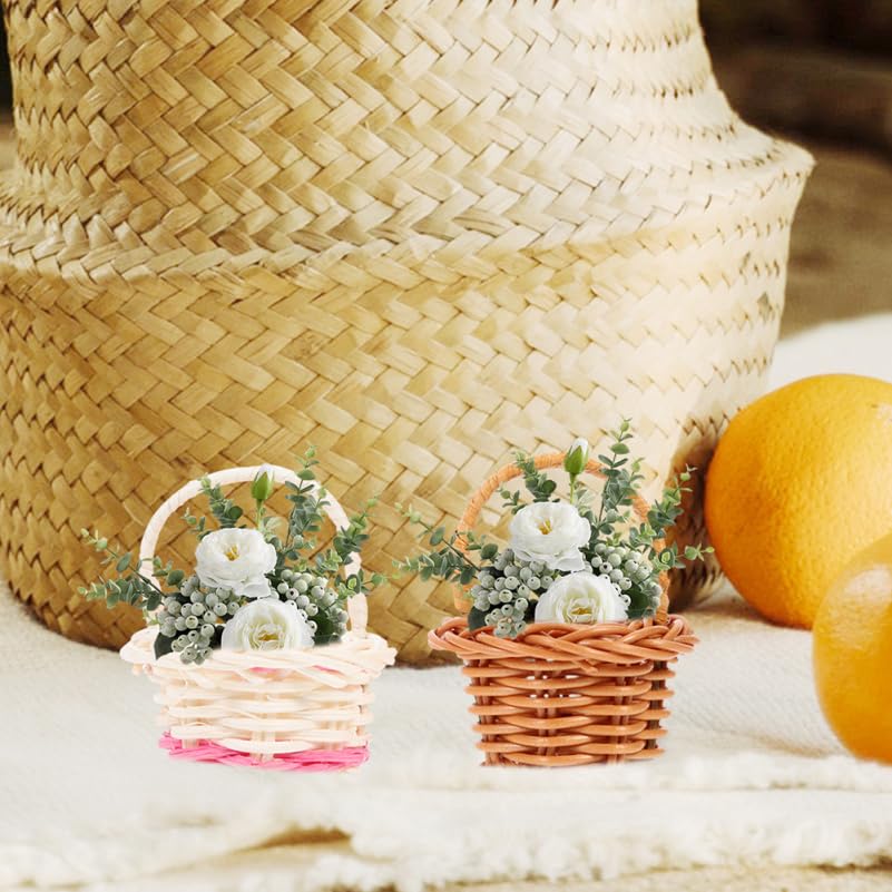 Mini paniers tissés de mariage pour dragées et table champêtre - 6