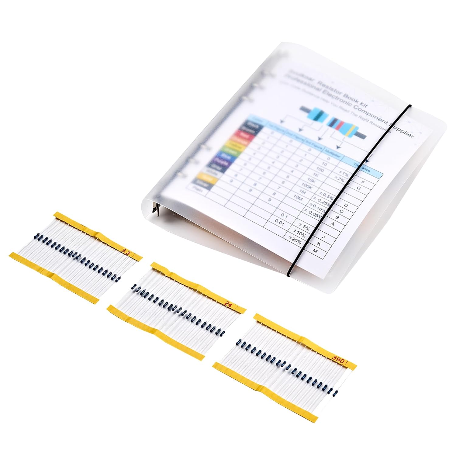 80 Values 1600 Pcs Metal Film Resistor Kit, Full Copper Thick Leads (0.43mm) 1/4W 1% 0Ω-10MΩ Includes 100ohm, 120ohm, 220ohm, 330ohm, 470ohm, 1K ohm, 10K ohm, and More.