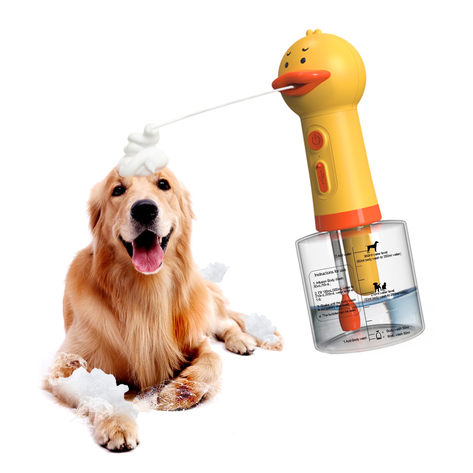 Machine à mousse pour chien pour faciliter le bain et le toilettage des animaux de compagnie