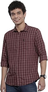 the indian garage co Men's Cotton Regular Fit Checkered Full Sleeves Cutaway Collar Casual Shirt-picture-23