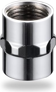 Brass Pipe Fitting Coupling, Shower Coupling, G 1/2" x G 1/2" IPS Female Threaded（1.18" length）, for Home Plumbing Pipes Extened, Hose Extender Couplings, Polished Chrome