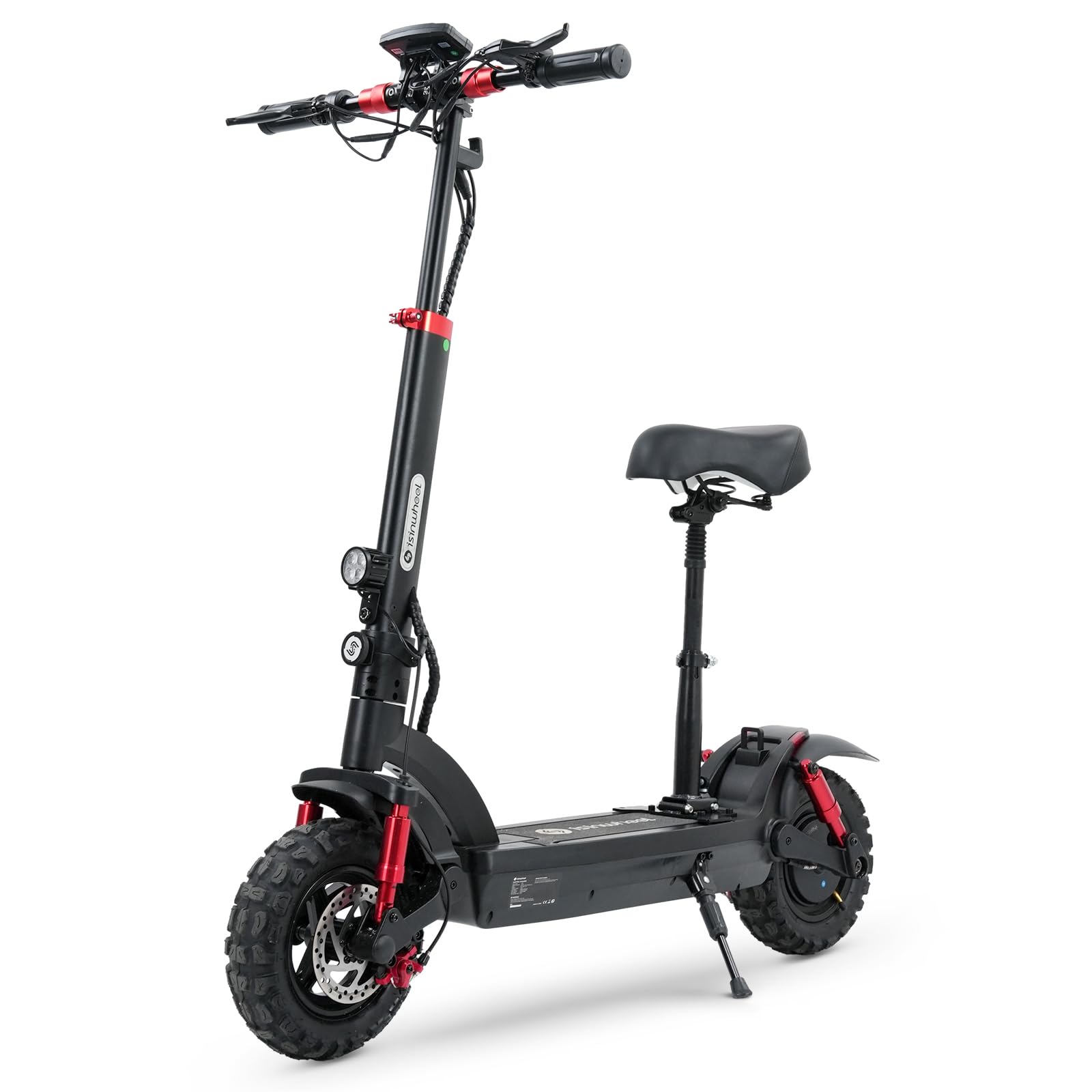 isinwheel Electric Scooter for Adults, 1000/800W Motor Up to 28 MPH, 37/28 Miles Range, APP Control, NFC Lock, 11/10" Off-Road Tires, Foldable Commuting E Scooter with Dual Suspension