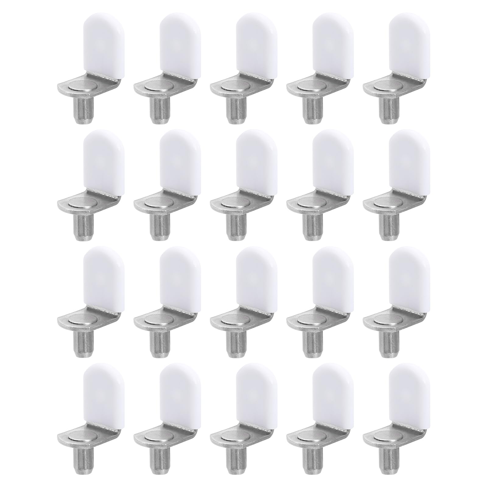 Taquet d'étagère en L 6,35 mm en métal nickel avec couvre-taquet blanc uxcell x36