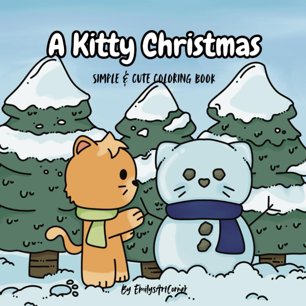 A Kitty Christmas: Simple & Cute Coloring Book