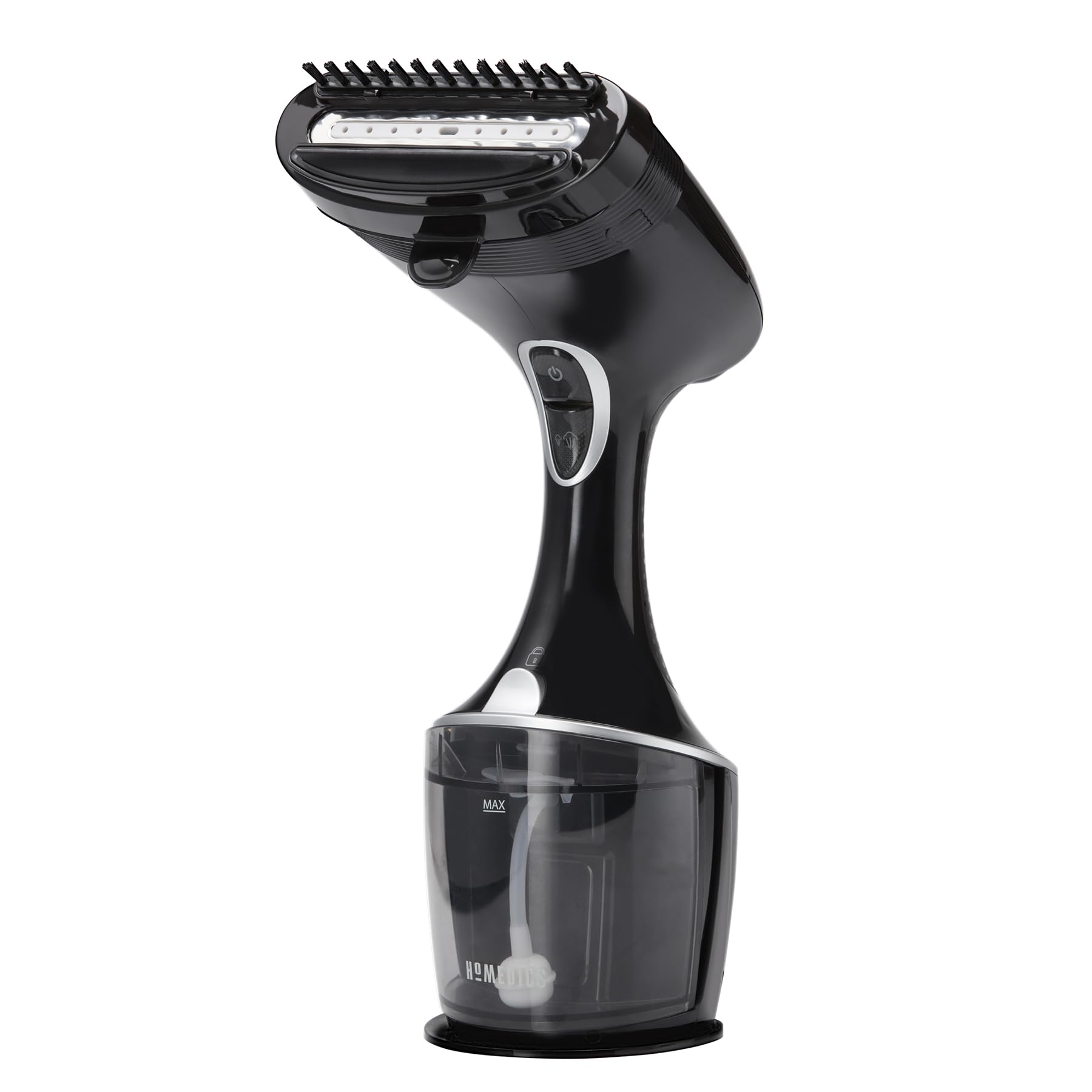 Homedics PerfectSteam Handheld Garment Steamer for Clothes, Sheets and Curtains - 1550 Watts Portable Garment Steamer, Fast Heat, Turbo Power, 15-Minute Continuous Steam, Built-In Crease Attachment