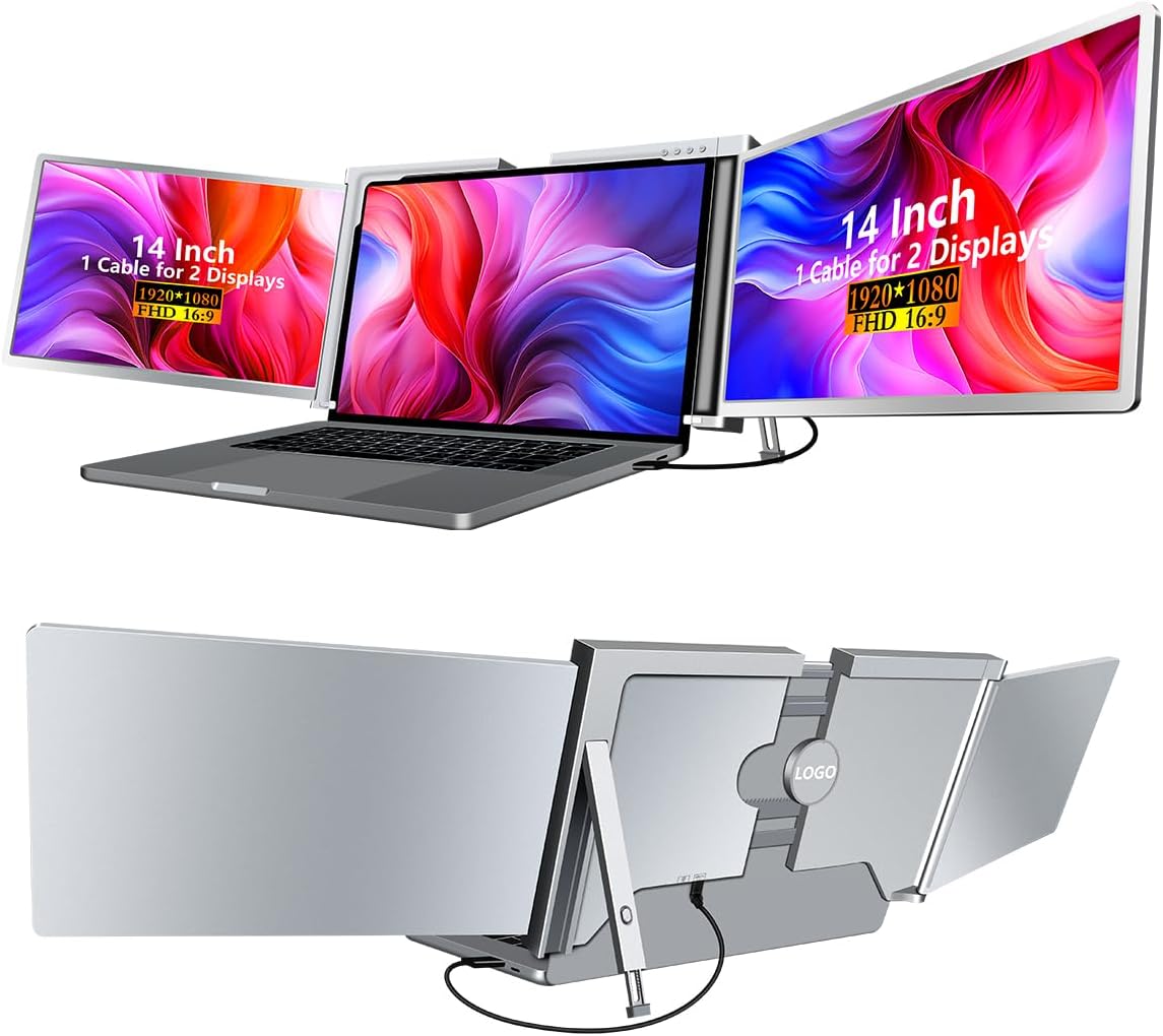 Extensor de Monitor Triplo de Tela para Mac/Windows, 1080P | FHD IPS ...