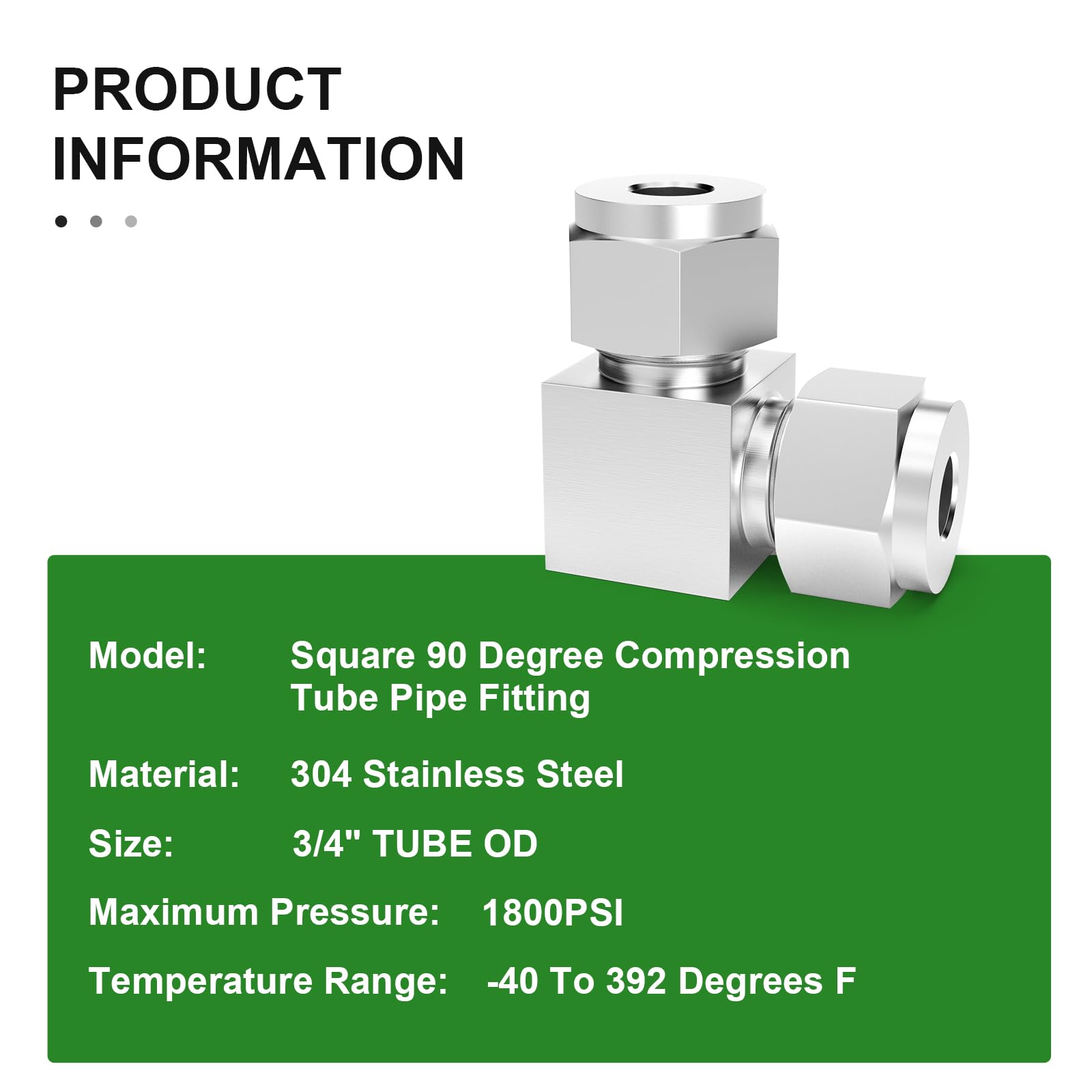 Square Pipe Compression Snapklik.com : TAISHER 1PCS 304 Stainless Steel Square 90 Degree ...