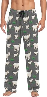 Men's Straight-Fit Sleep Pajama Pant Lounge PJ Bottoms with Pockets Drawstring
