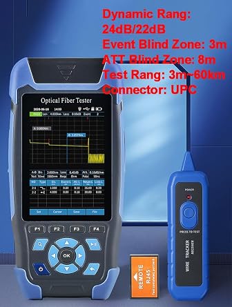 Mini-Pro 1310/1550nm SM OTDR Mulit-Function Tester Built in OPM/OLS / RJ45 Test/VFL Test Rang 5m-60Km Dynamic Range 24dB/22dB Connector UPC (YD-3000-UPC)