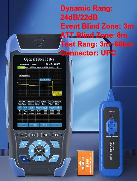 Mini-Pro 1310/1550nm SM OTDR Mulit-Function Tester Built in OPM/OLS / RJ45 Test/VFL Test Rang 5m-60Km Dynamic Range 24dB/22dB Connector UPC (YD-3000-UPC)