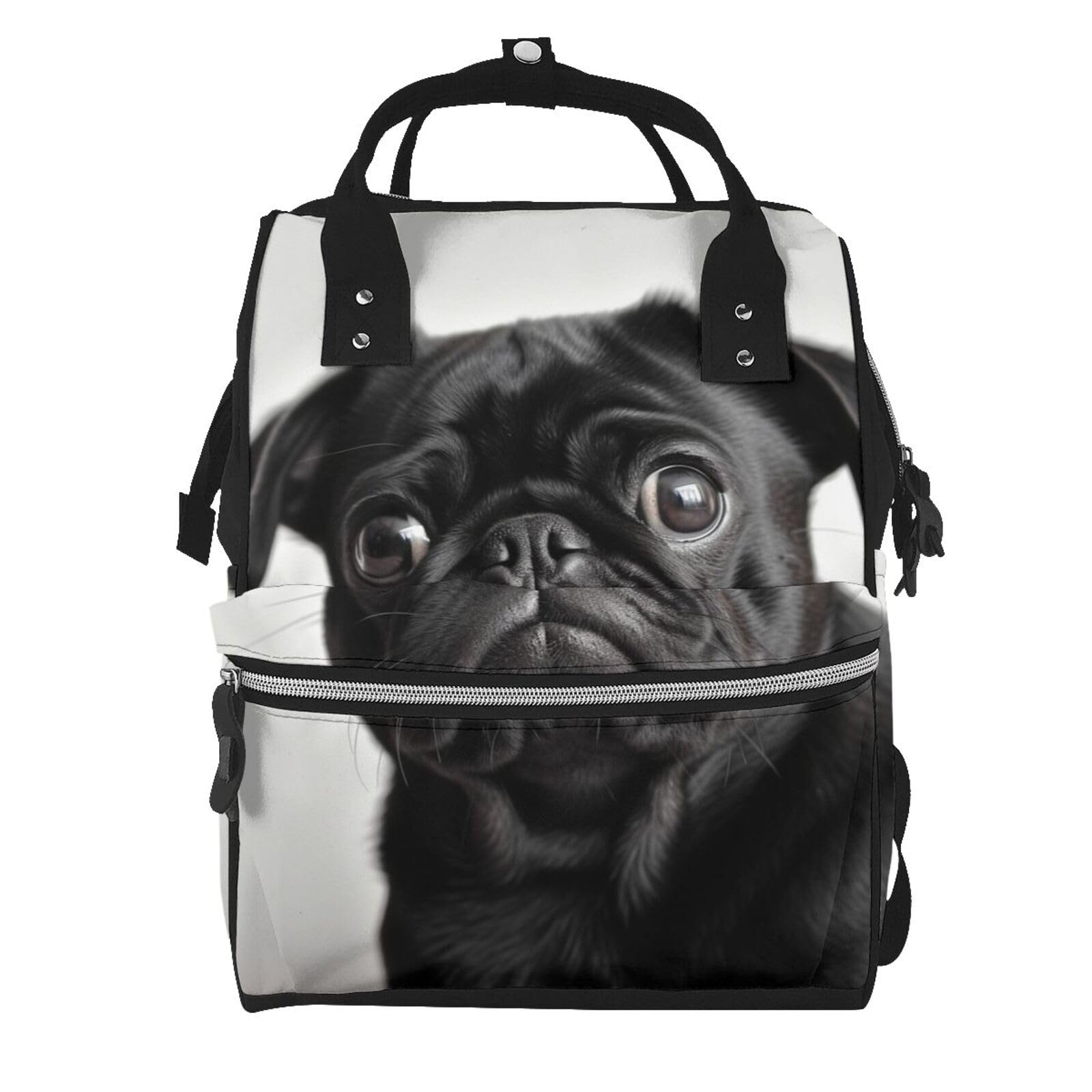 Sac à dos à langer carlin noir pour maman - 7