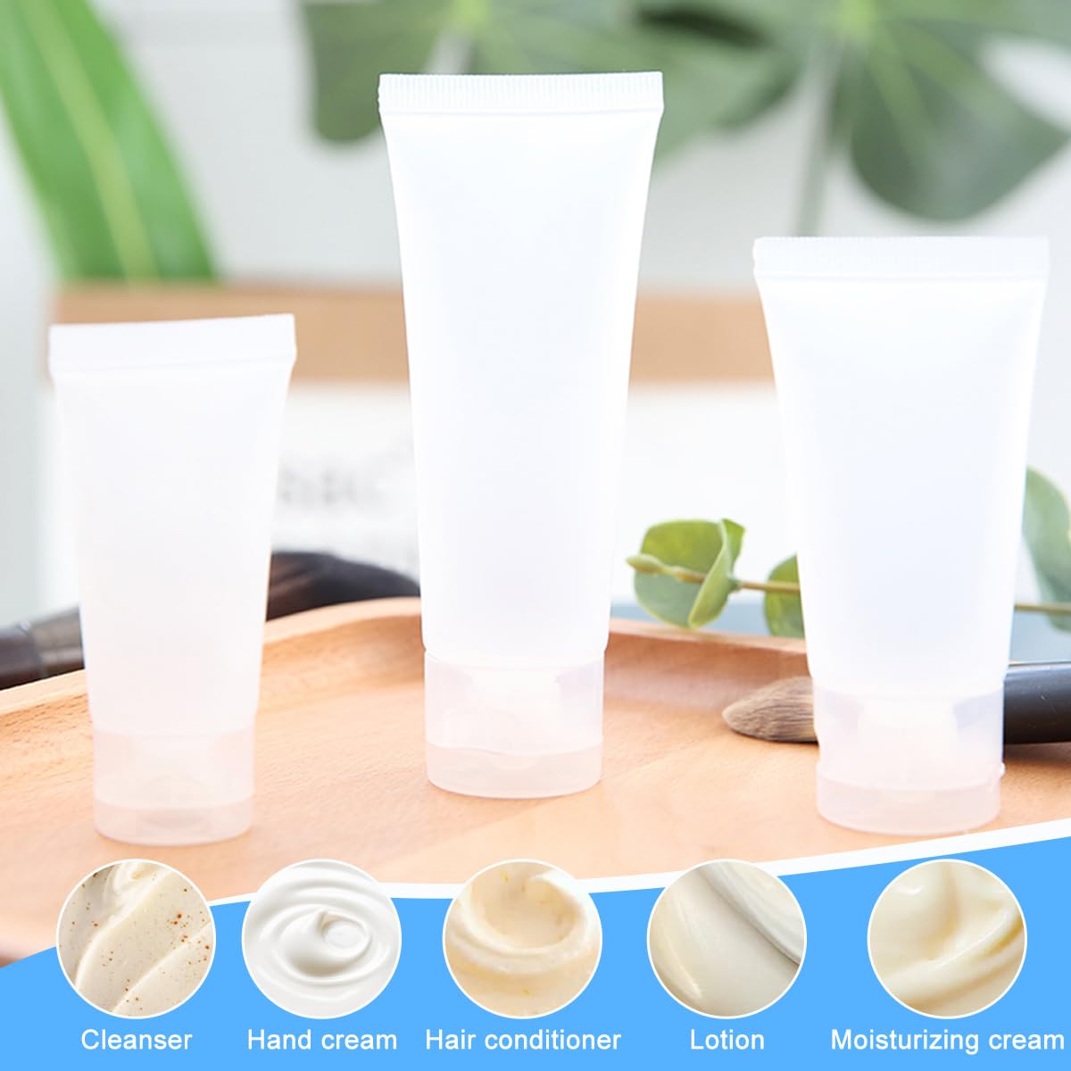 Leere, tragbare, nachfüllbare, transparente Kunststoff-Kosmetikflaschen mit Klappdeckel, für Make-up, Probe, Reisen, Verpackung, Behälter, Fläschchen, Behälter für Shampoo, Gesichtsreinigung,
