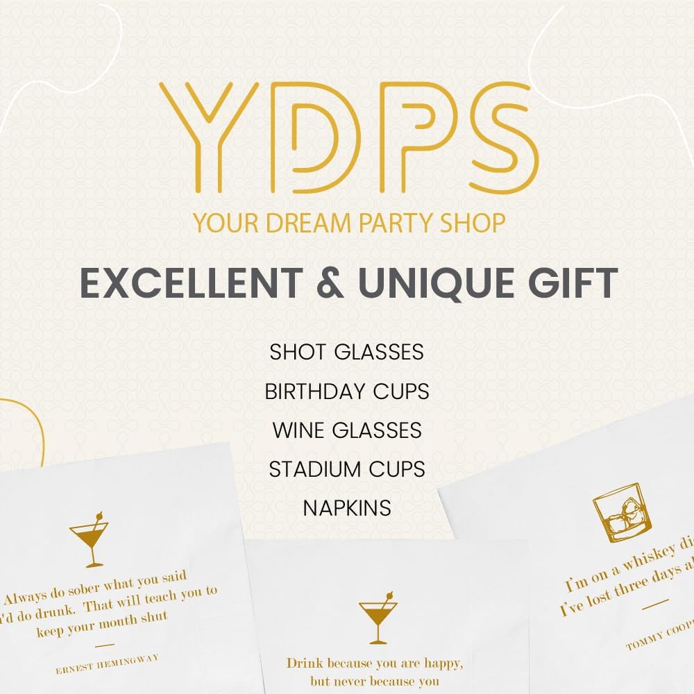 Drinking Quote Funny Cocktail Napkins – 50 Napkins with 25 Unique Quotes