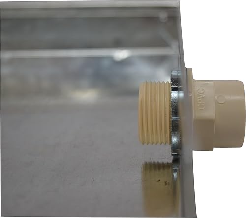 Miniatura 2 de Universal Metal Solutions - Bandeja de drenaje galvanizada de 26 GA con conector, sin óxido, hecha para calentador de agua eléctrico con agujeros y