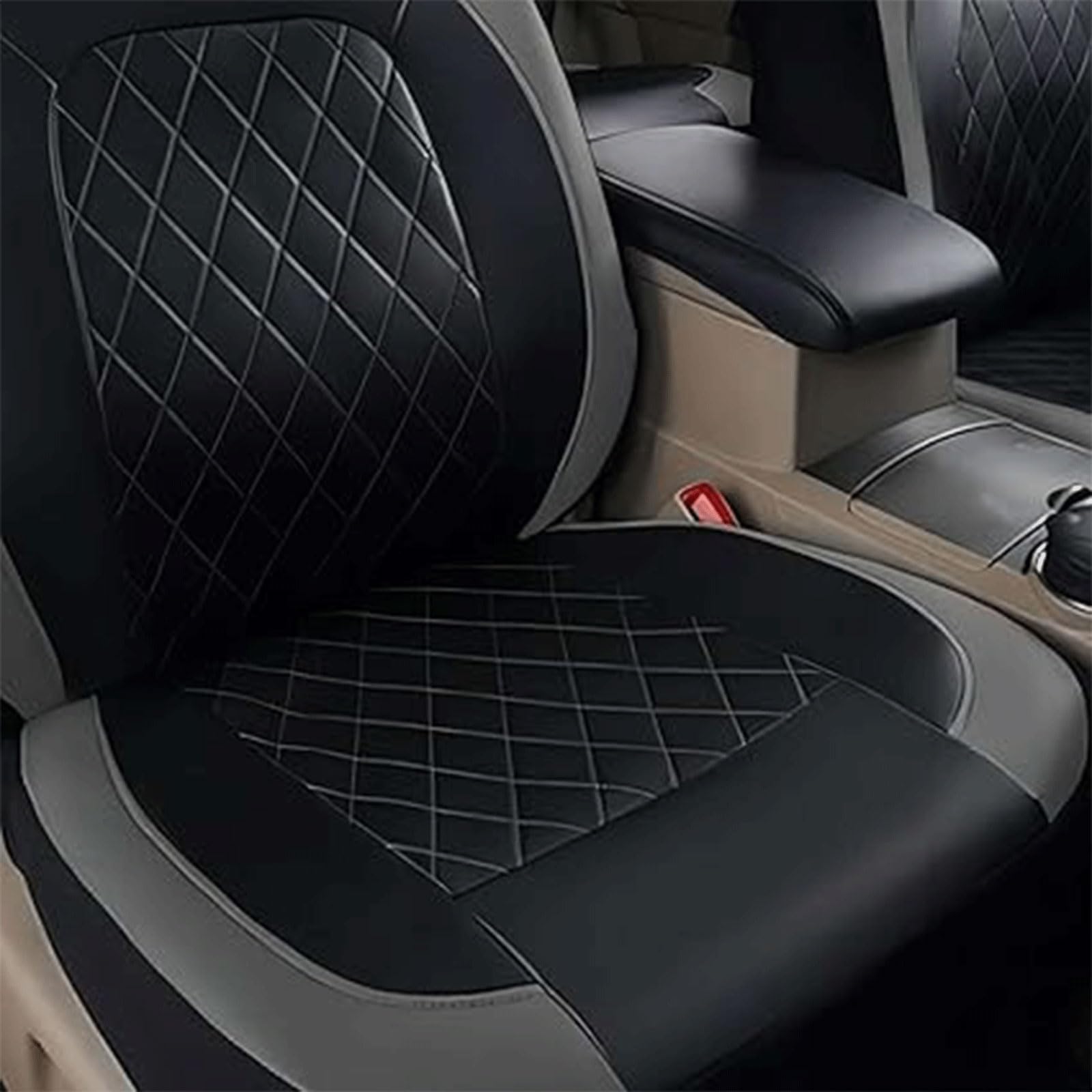 Set Coprisedili Auto per Fiat Panda 2003-2024/Fiat Panda 4x4 2004-2024,Auto Coprisedile Protezioni per Sedili Set Pelle Copri Sedile Anteriori E Posteriori Accessori,B/Gray