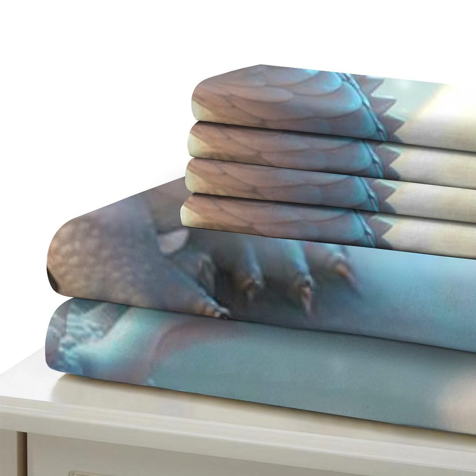 Fantasia del drago delle nevi Impressione 3D 3 pz cover piumone Stile carino creatura mitica coperteletto microfibra ipoallergenica traspirante per adolescenti ragazze adulti Double（200x200cm）