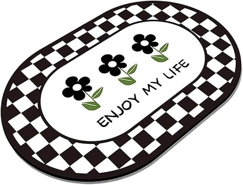 Earth Absorbent pad and Anti Slip Bathroom and Toilet Door Carpet Floor(Jin Hua - Ellipse,40x60cm15.7x23.6in)