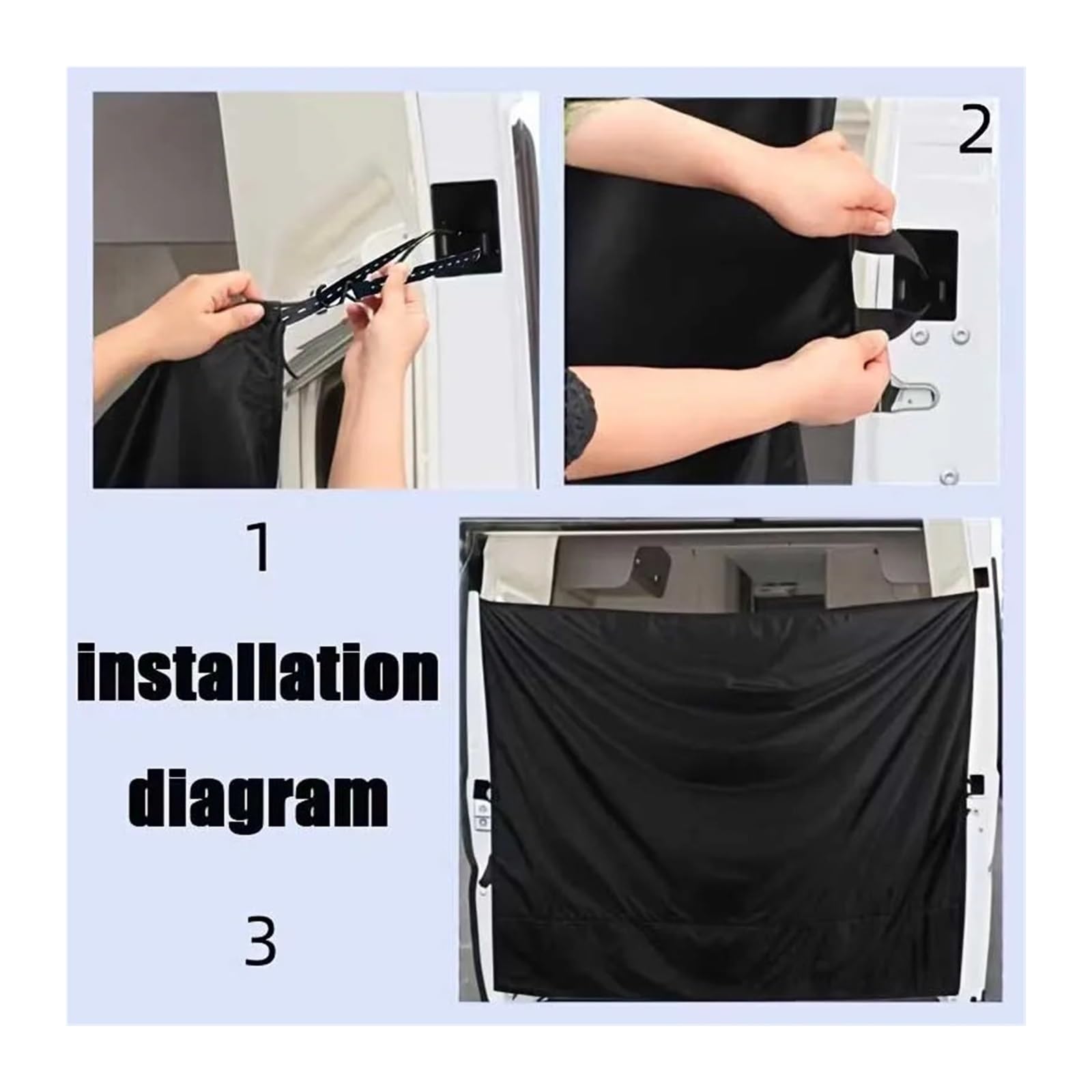Tenda Posteriore Camper Oscurante Tenda parasole for auto 1 pezzo | Partizioni for fila anteriore e posteriore con tendina parasole for auto(LYL-hm-black)