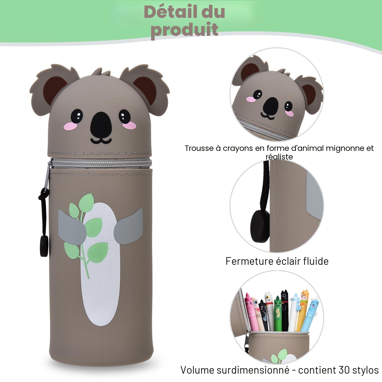 Trousse Kawaii Koala 6,3 cm x 18,5 cm