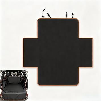SUV Cargo Liner for Dog, 210T Polyester Waterproof Scratchproof Trunk Protector, Raised Edge Non-Slip Pet Barrier Cover for Cat & Dog, Rear Mat for Most SUVs Sedans Vans Black