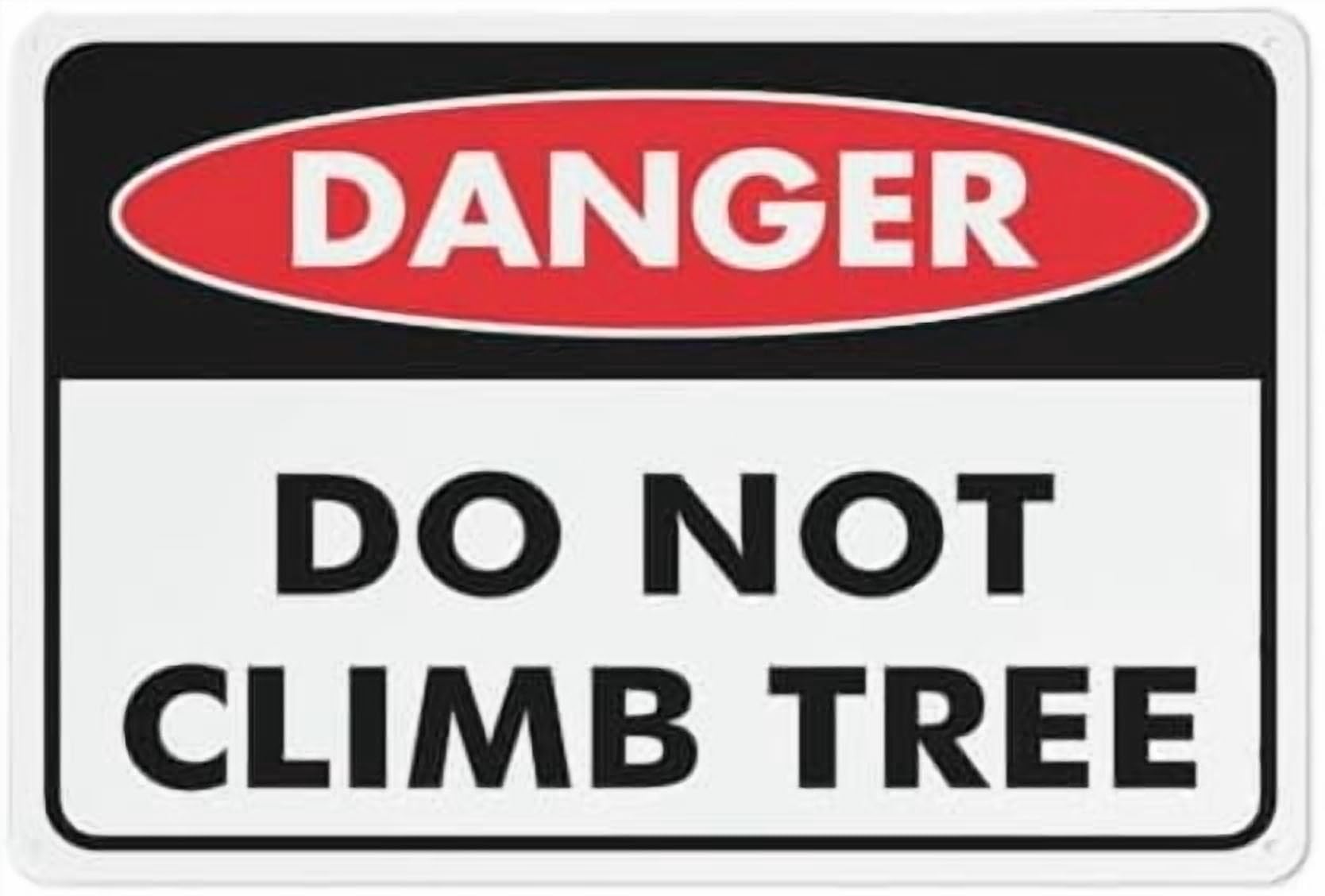 (2-Pack) Metal Tin Sign Danger Do Not Climb Tree Sign 8""X12"" Rust Free Signs Outdoor, Sign For Home, Business, Yard