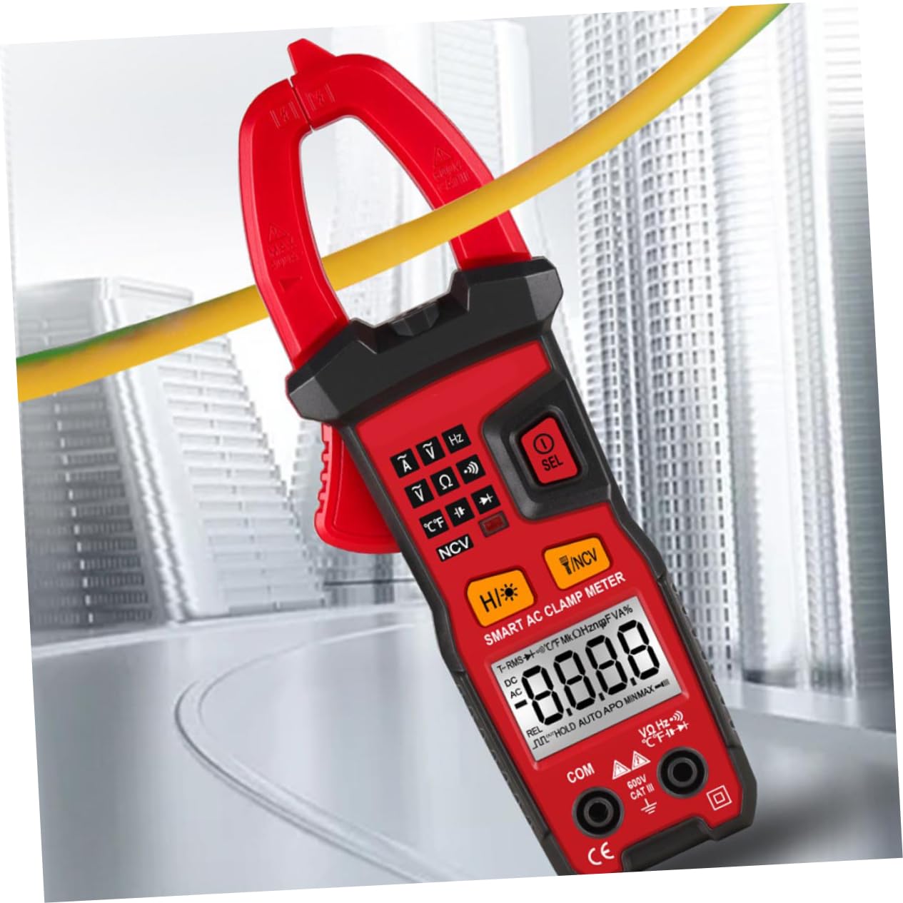 NUOBESTY Professional Digital Clamp Ac Dc Voltage Tester Electrical Multimeter with Auto Ranging for Equipment Maintenance and Voltage Detection