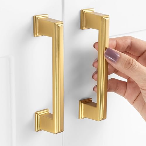 Vista 129 de Paquete de 10 tiradores de gabinete de 6-1/4 pulgadas, tiradores negros mate para gabinetes, accesorios de cocina negros para gabinetes, cajones