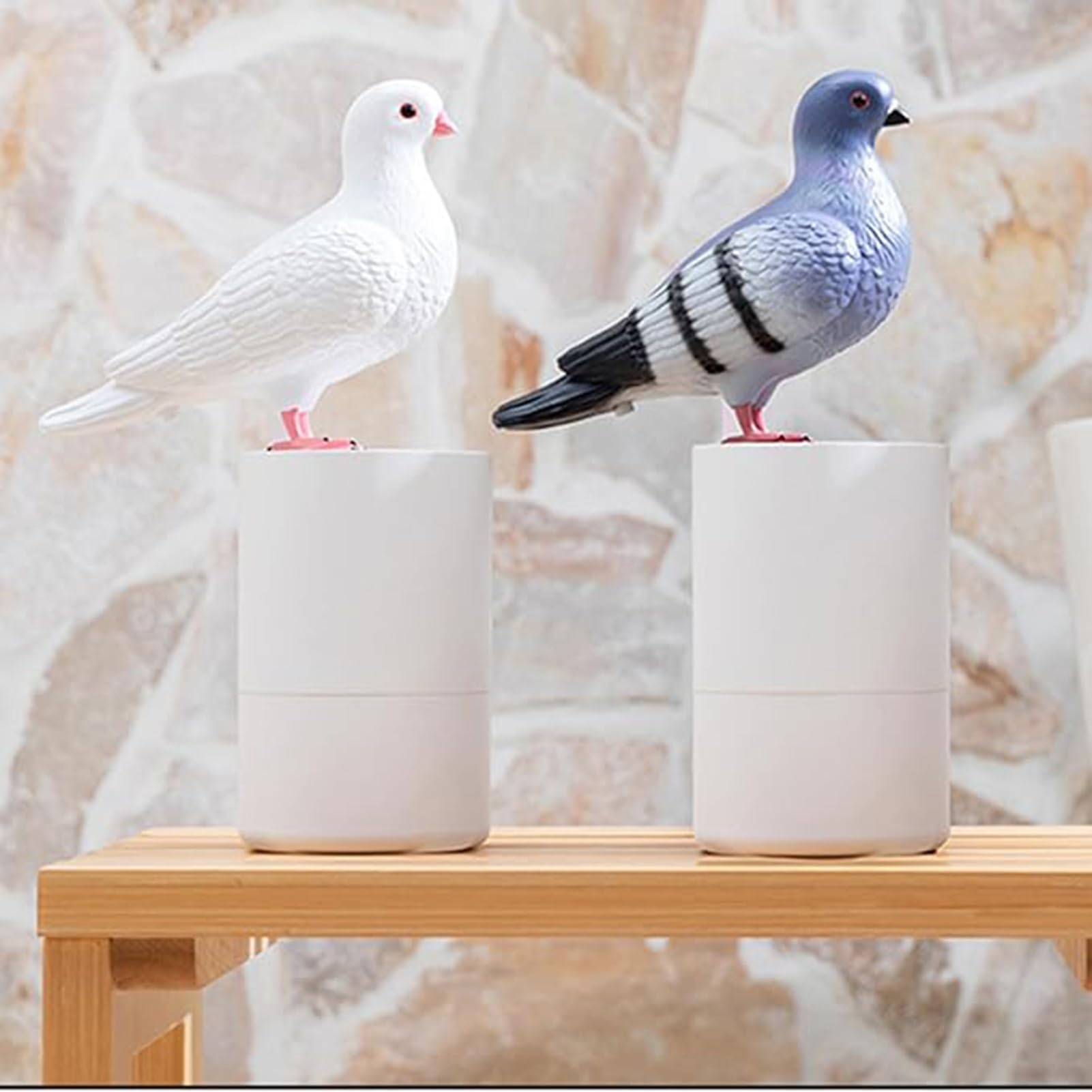 Seifenspender Automatisch, Realistische Vogelmodell Schaumseifenspender, Batteriebetriebener Non Touch Spülmittelspende, Wasserdicht Elektrischer Seifenspender Mit Infrarot Bewegungssensor (Grau)
