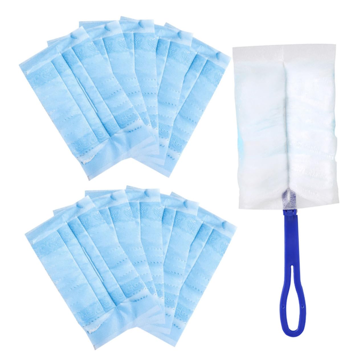 Amosfun 5sets Duster Elettrico Per Pulizia Con Manico e Panni Sostituibili Spolverino Per Casa Auto e Computer Con Adsorbimento Elettrostatico