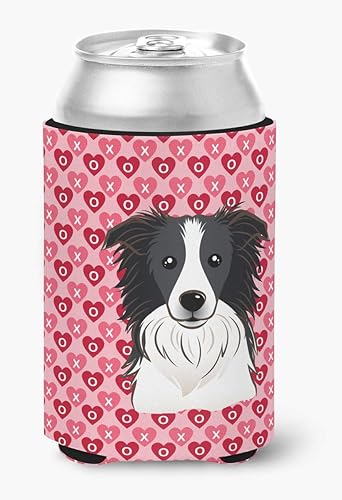 Tesoros de la Caroline Border Collie Corazones puede o la botella Hugger, multicolor