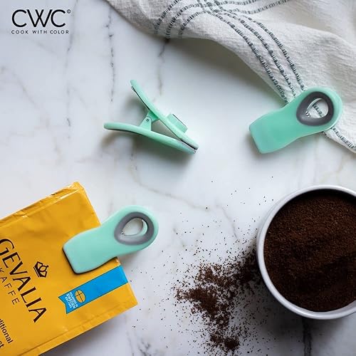 Miniatura 104 de COOK WITH COLOR Clips para bolsas con imán, clips para alimentos, clips para chips, clips para bolsas para almacenamiento de alimentos con agarre