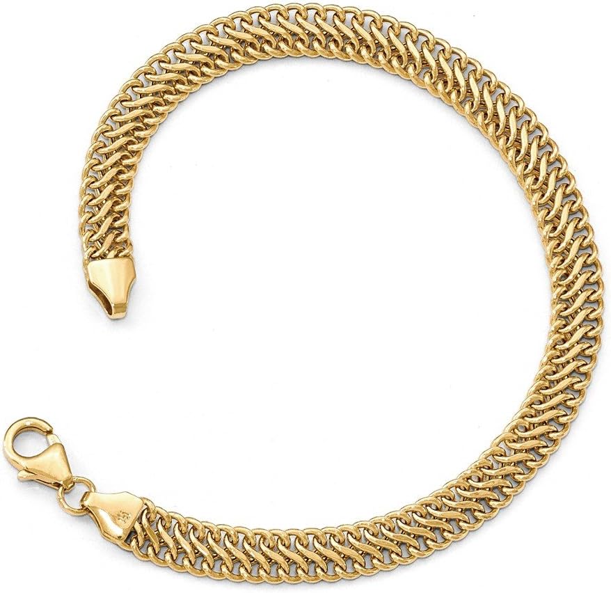 Leslie's Real 14kt Yellow Gold Polished S Link Bracelet; 7.5 inch; Lobster (Fancy) Clasp