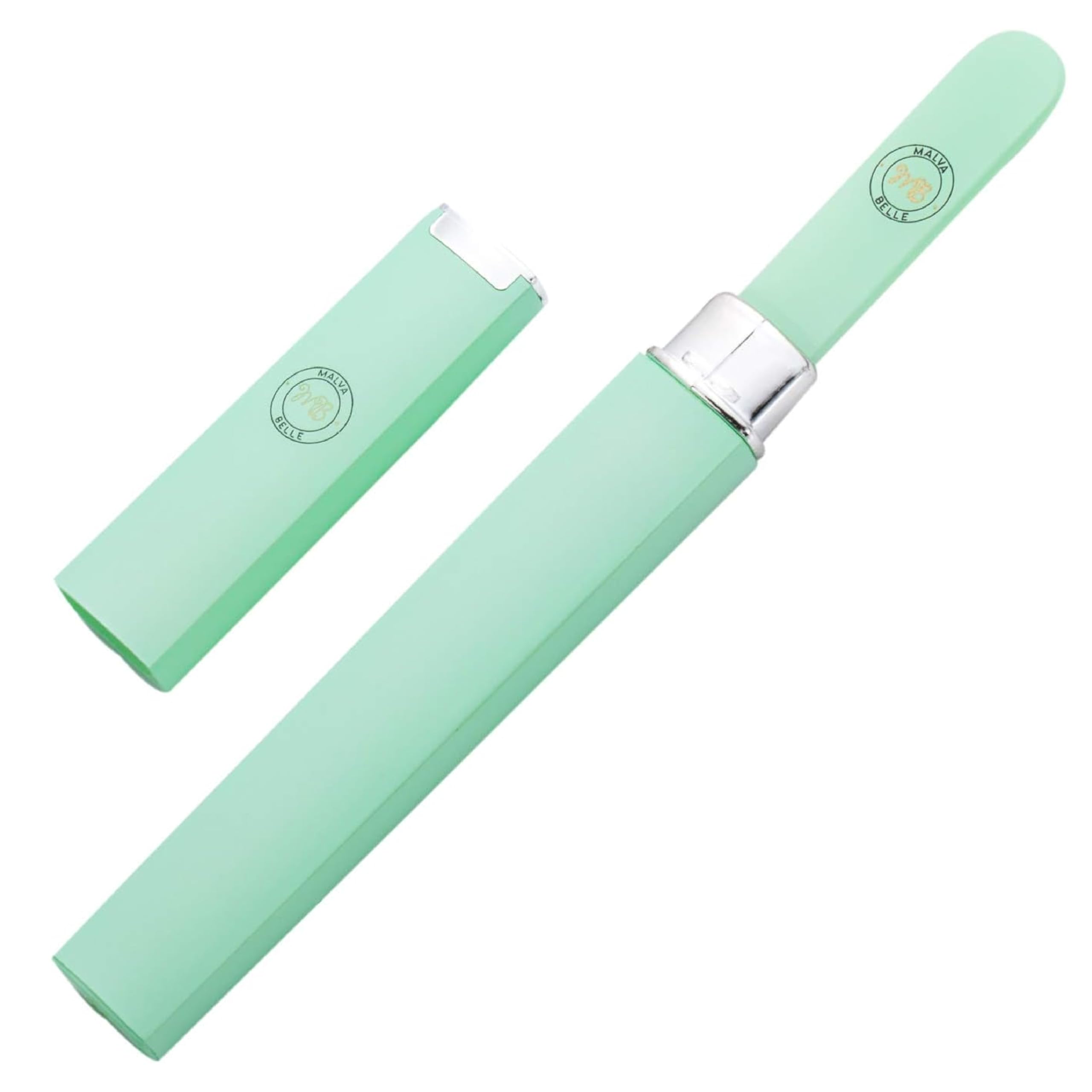 Best Crystal Glass Nail File – Long Lasting Double Sided Tempered Glass File – Professional Salon Manicure/Pedicure Filing Tool for Natural Nails - Pastel Green (2mm)