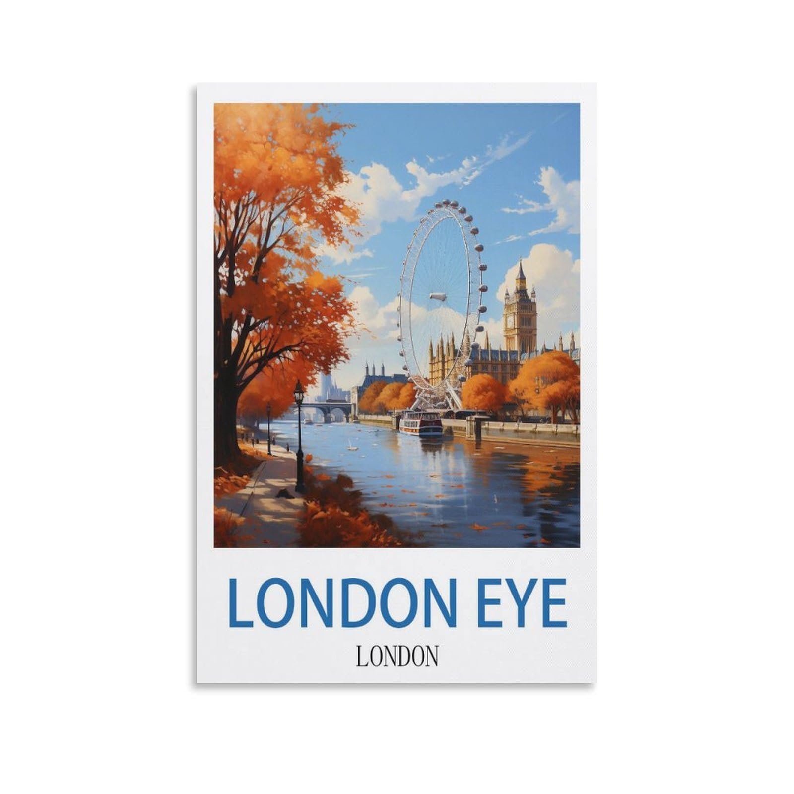EZMLFA 5D Diamond Art Kits Adults,London Eye London,DIY Cross Stitch Crystal Rhinestone Embroidery Pictures Craft for Home Wall Deco 40x50cm