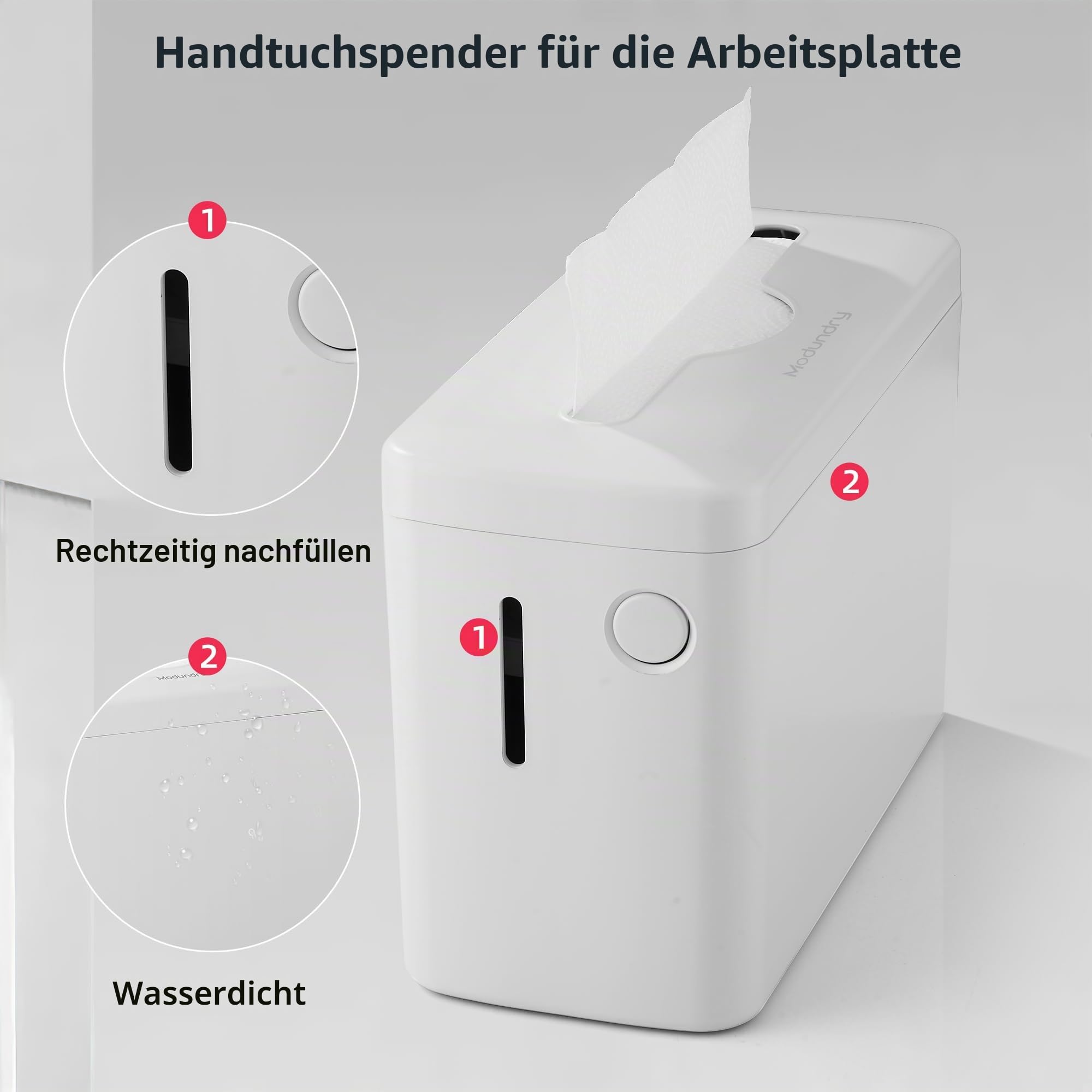 Papierhandtuchspender Tischspender für Multifold Papierhandtücher, Tissue Boxspender Kommerzielle Handtuchspender für Küche Badezimmer Büro Restaurant (Weiß)