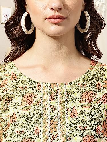 Image of MIRCHI FASHION Women's Straight Fit Fancy Rayon Jaipuri Foil Printed Kurta Set with Plazzo Pant