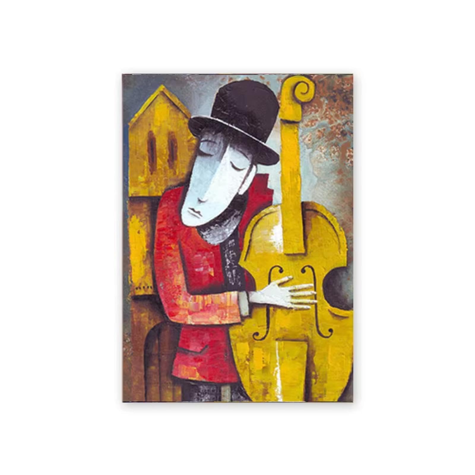 DFZEWKI Picasso famoso dipinto su tela, poster, stampe, ritratto, arte murale, suona uno strumento musicale, decorazione da parete per soggiorno, 70x90 cm (26x35 pollici) x3 senza cornice