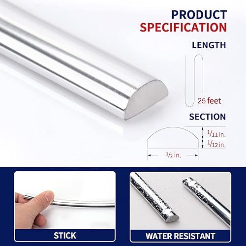 Miniatura 2 de Art3dwallpanels Recorte autoadhesivo para despegar y pegar de 25 pies para borde de azulejos en muro, recorte autoadhesivo para decoración de