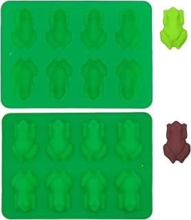 2 Pack Chocolate Frog Silicone Molds Cute Candy Frog Shaped Passover Jelly Ice Tray Fun 3D Frog Animal Baking Molds Hot Coco Bomb Molds for Craft Decoration