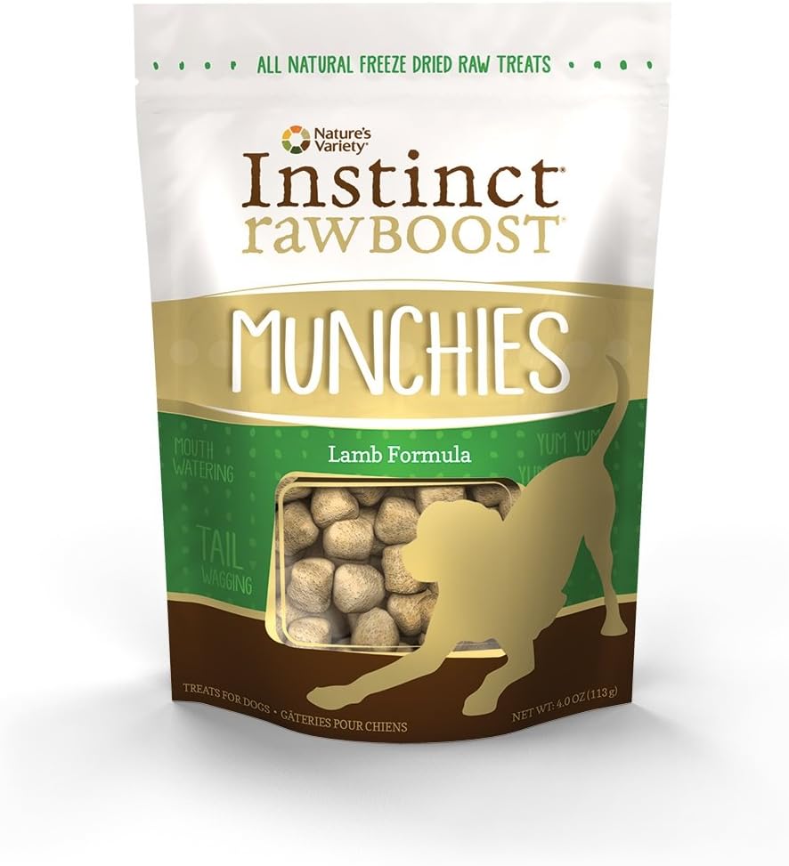 Instinct Raw Boost Grain Free Lamb Formula Freeze Dried Munchies Dog Treats by Nature's Variety, 4 oz. Bag