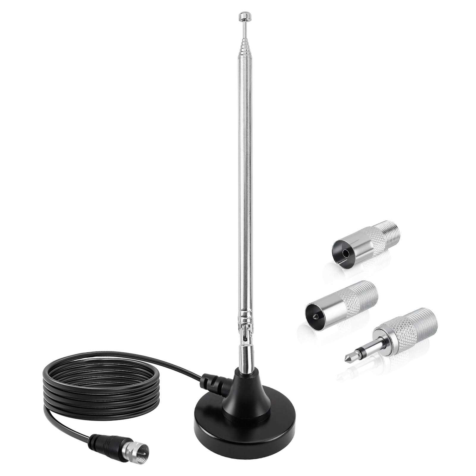 Antenne Radio FM Dab Intérieure 79CM avec Base Magnétique et Câble 3M, Réception Numérique HD pour Récepteur Stéréo, Home Cinéma, Tuner HiFi, TV, Audio Vidéo