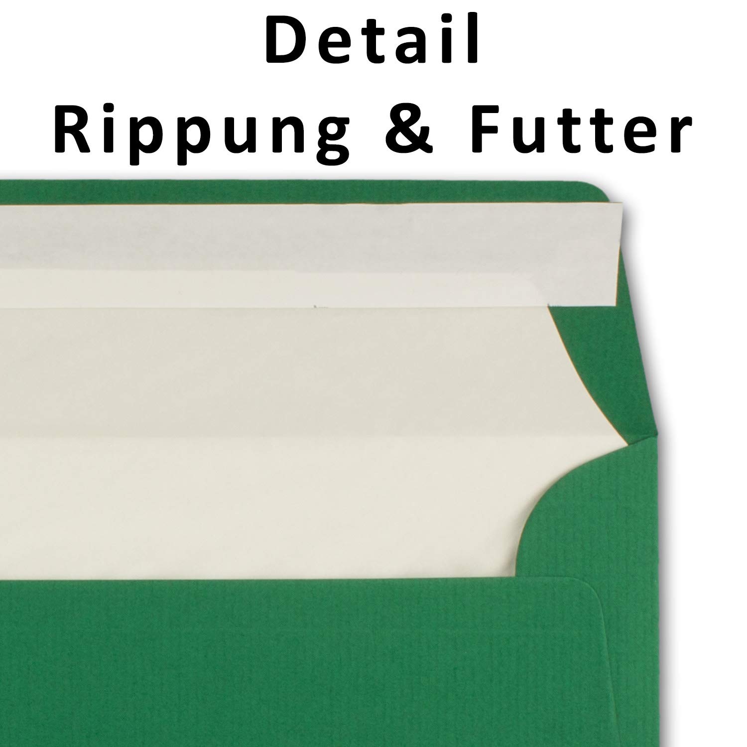Neuser FarbenFroh - Buste per lettere, formato DIN lungo, imbottite con carta velina, 110 g/m2, 110 x 220 mm, chiusura con striscia adesiva 700 Stück Verde scuro con fodera bianca